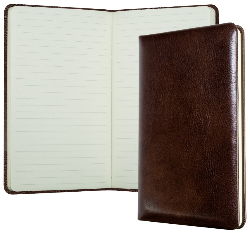 Notizbuch DIN A5 schmal (gebunden) | Echtleder | VINTAGE dunkelbraun